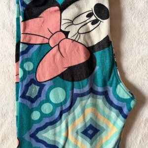 LuLaRoe Kids Leggings - Pink and Teal Minnie Design EUC